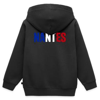 Nantes Frankreich - Kinder Premium Organic Zip Hoodie - Schwarz - Hinten - AI Model Kid Male (0cm)