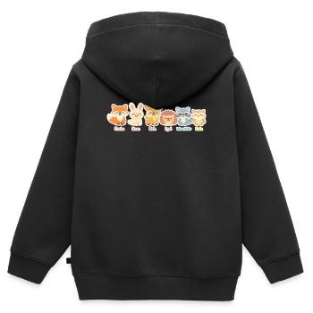 Niedliche Waldtiere Serie im Clipart-Stil - Kinder Premium Organic Zip Hoodie - Schwarz - Hinten - AI Model Kid Male (0cm)