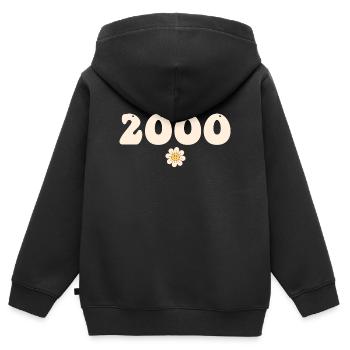 2000 - Cadeau né en 2000 - Sweat Premium à capuche zippé enfant bio - noir - Dos - AI Model Kid Male (0cm)