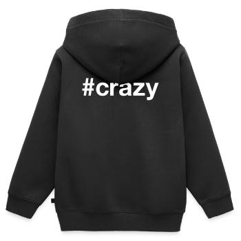 CRAZY Hashtag - Kinder Premium Organic Zip Hoodie - Schwarz - Hinten - AI Model Kid Male (0cm)