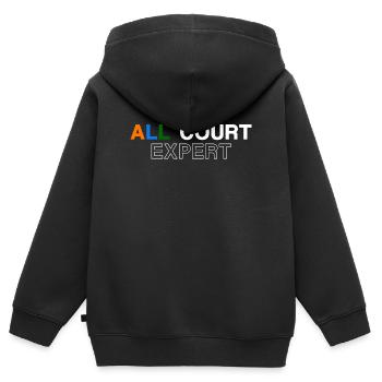 Tennis Shirt All Court Clay Grass Hard Court - Kinder Premium Organic Zip Hoodie - Schwarz - Hinten - AI Model Kid Male (0cm)