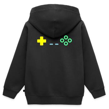 Gaming Controller Buttons Retro Vektor - Kinder Premium Organic Zip Hoodie - Schwarz - Hinten - AI Model Kid Male (0cm)