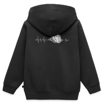 Herz-Herz-Schläge - Kinder Premium Organic Zip Hoodie - Schwarz - Hinten - AI Model Kid Male (0cm)