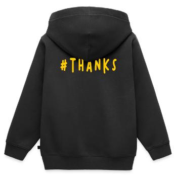 VIELEN DANK. DANKE. VIELEN DANK. JAHRESTAG. GEBURT. - Kinder Premium Organic Zip Hoodie - Schwarz - Hinten - AI Model Kid Male (0cm)