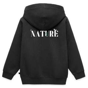 Nature - Sweat Premium à capuche zippé enfant bio - noir - Dos - AI Model Kid Male (0cm)