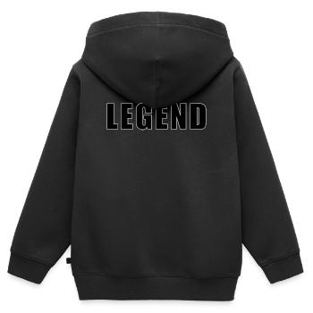 Legende - Kinder Premium Organic Zip Hoodie - Schwarz - Hinten - AI Model Kid Male (0cm)