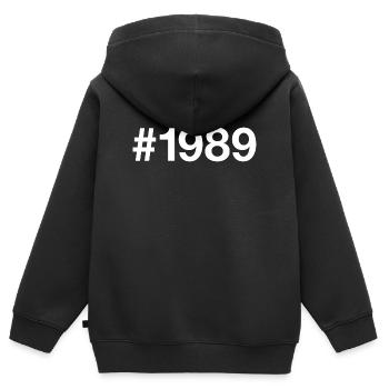 1989 geboren Geburstag 37 Jahre Retro - Kinder Premium Organic Zip Hoodie - Schwarz - Hinten - AI Model Kid Male (0cm)