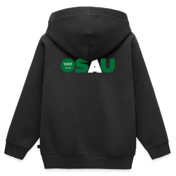 Saudi-Arabien - Kinder Premium Organic Zip Hoodie - Schwarz - Hinten - AI Model Kid Male (0cm)