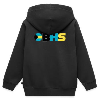 Bahamas - Kinder Premium Organic Zip Hoodie - Schwarz - Hinten - AI Model Kid Male (0cm)