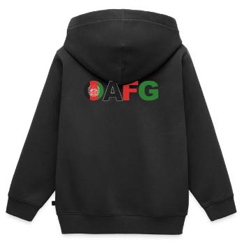Afghanistan - Kinder Premium Organic Zip Hoodie - Schwarz - Hinten - AI Model Kid Male (0cm)