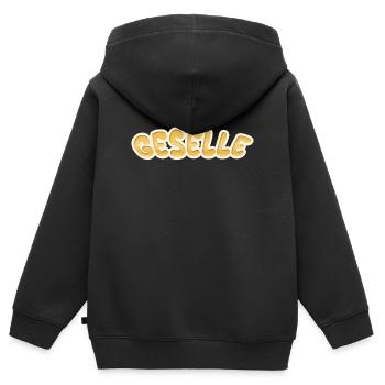 Profession compagnon - Sweat Premium à capuche zippé enfant bio - noir - Dos - AI Model Kid Male (0cm)