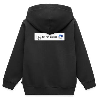 Je ne suis pas un robot - Sweat Premium à capuche zippé enfant bio - noir - Dos - AI Model Kid Male (0cm)