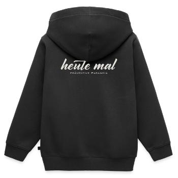 Heute mal präventive Paranoia – Lustiger Spruch - Kinder Premium Organic Zip Hoodie - Schwarz - Hinten - AI Model Kid Male (0cm)