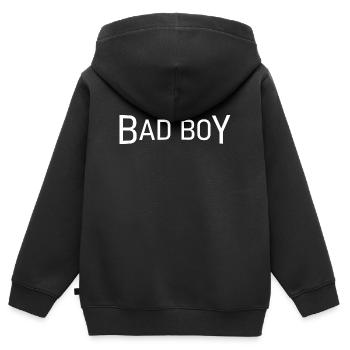 Mauvais garçon - Sweat Premium à capuche zippé enfant bio - noir - Dos - AI Model Kid Male (0cm)