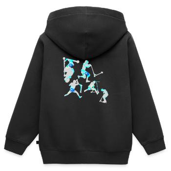Stuntscooter,Trickscooter,tricks,stunt,e-scooter - Kinder Premium Organic Zip Hoodie - Schwarz - Hinten - AI Model Kid Male (0cm)