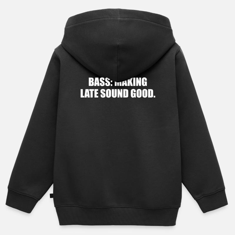 Basse : Rendre le son tardif - Sweat Premium à capuche zippé enfant bio - noir