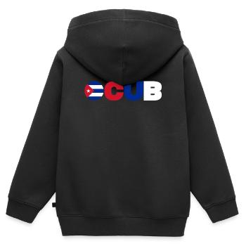 Cuba - Sweat Premium à capuche zippé enfant bio - noir - Dos - AI Model Kid Male (0cm)