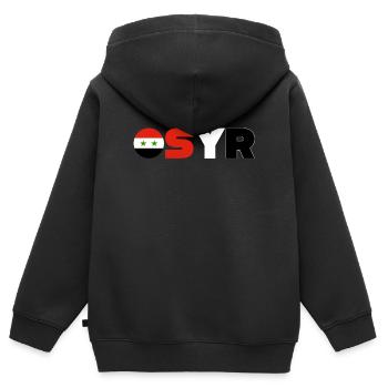 Syrien - Kinder Premium Organic Zip Hoodie - Schwarz - Hinten - AI Model Kid Male (0cm)
