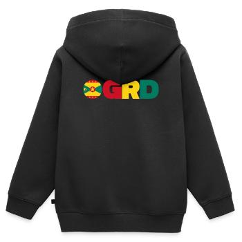 Grenada - Kids Premium Organic Zip-up Hoodie - black - Back - AI Model Kid Male (0cm)