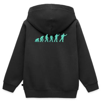 Silhouette évolutive avancée - Sweat Premium à capuche zippé enfant bio - noir - Dos - AI Model Kid Male (0cm)