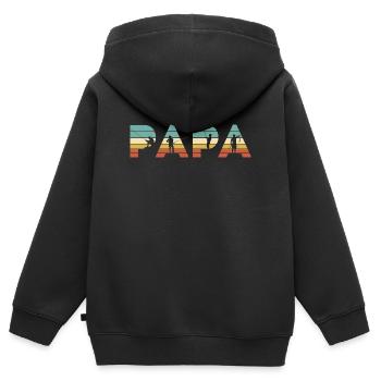 Papa Vintage Angel-Vater-Angler-Geschenk - Kinder Premium Organic Zip Hoodie - Schwarz - Hinten - AI Model Kid Male (0cm)