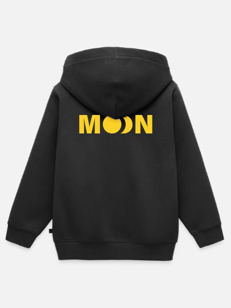 MOON - Kinder Premium Organic Zip Hoodie - Schwarz