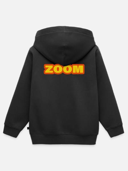 ZOOM - Kinder Premium Organic Zip Hoodie - Schwarz