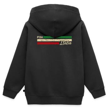 Italia - Pise - Italien - Italy - Sweat Premium à capuche zippé enfant bio - noir - Dos - AI Model Kid Male (0cm)