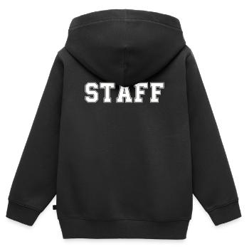 staff - Kinder Premium Organic Zip Hoodie - Schwarz - Hinten - AI Model Kid Male (0cm)