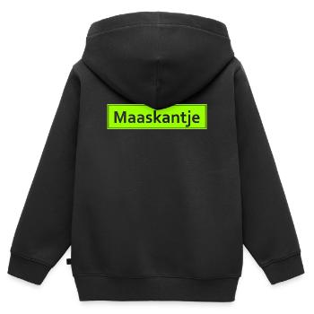 Maaskantje - Oranje - Niederlande - Nederland - Kinder Premium Organic Zip Hoodie - Schwarz - Hinten - AI Model Kid Male (0cm)