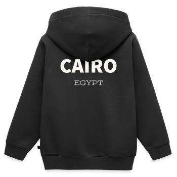 Cairo - Kids Premium Organic Zip-up Hoodie - black - Back - AI Model Kid Male (0cm)