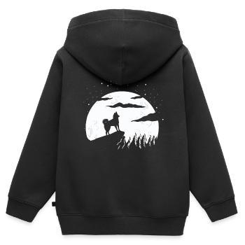 Alaskan Klee Kai - Kinder Premium Organic Zip Hoodie - Schwarz - Hinten - AI Model Kid Male (0cm)