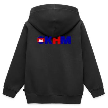 Kambodscha - Kinder Premium Organic Zip Hoodie - Schwarz - Hinten - AI Model Kid Male (0cm)