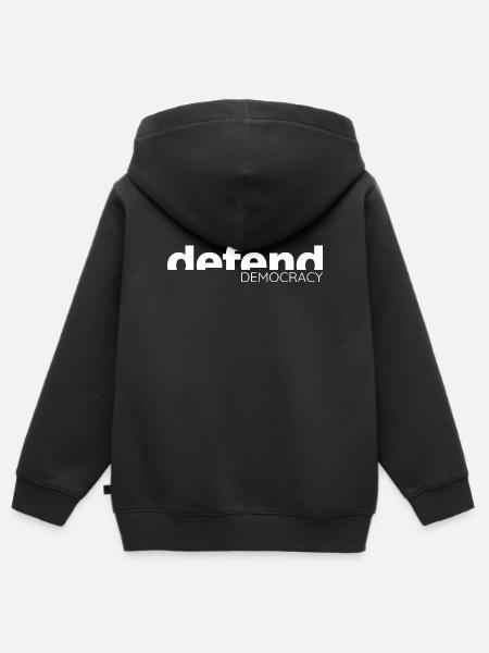 Defend Democracy - Statement Design - Kinder Premium Organic Zip Hoodie - Schwarz