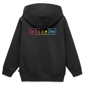 Techno-Elemente - Kinder Premium Organic Zip Hoodie - Schwarz - Hinten - AI Model Kid Male (0cm)