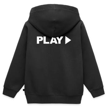 Play - Kids Premium Organic Zip-up Hoodie - black - Back - AI Model Kid Male (0cm)