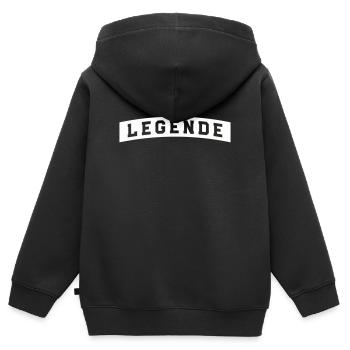 legende - Kinder Premium Organic Zip Hoodie - Schwarz - Hinten - AI Model Kid Male (0cm)