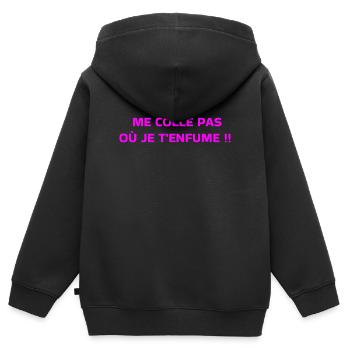 Steck mich nicht dorthin, wo ich dich räuchere - Kinder Premium Organic Zip Hoodie - Schwarz - Hinten - AI Model Kid Male (0cm)