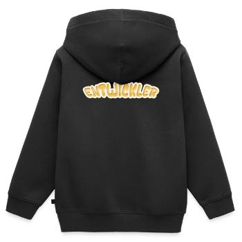 Job Entwickler - Kinder Premium Organic Zip Hoodie - Schwarz - Hinten - AI Model Kid Male (0cm)