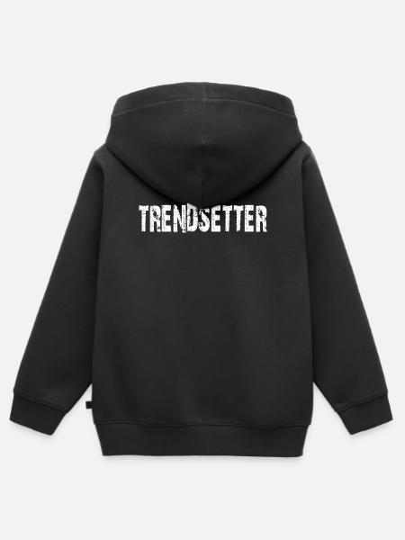 TRENDSETTER - Kinder Premium Organic Zip Hoodie - Schwarz