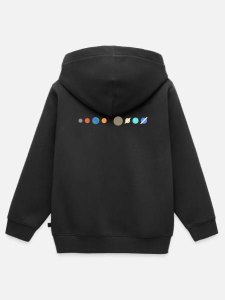 Sonnensystem Planeten - Kinder Premium Organic Zip Hoodie - Schwarz