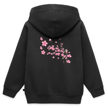sakura,kirschblüte,blüten,kirschblüte - Kinder Premium Organic Zip Hoodie - Schwarz - Hinten - AI Model Kid Male (0cm)