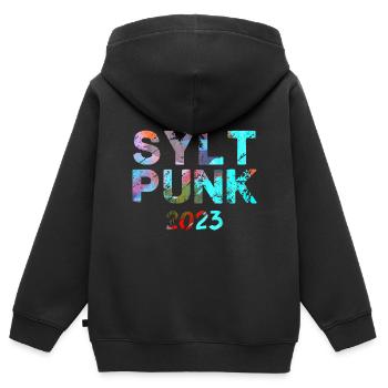 Sylt PunkSylt Punk,Punk,Punks,Sylt,Graffiti - Sweat Premium à capuche zippé enfant bio - noir - Dos - AI Model Kid Male (0cm)