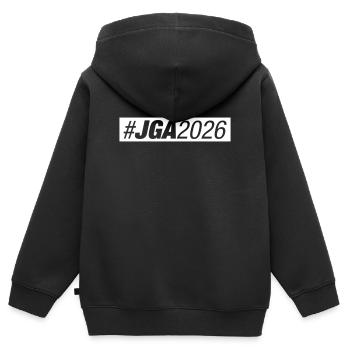Licence Jga 2026 - Sweat Premium à capuche zippé enfant bio - noir - Dos - AI Model Kid Male (0cm)