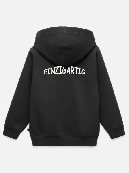 einzigartig- - Kinder Premium Organic Zip Hoodie - Schwarz
