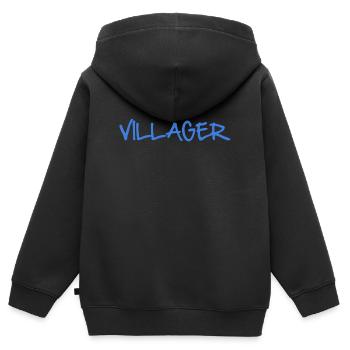 VILLAGEOIS - Sweat Premium à capuche zippé enfant bio - noir - Dos - AI Model Kid Male (0cm)