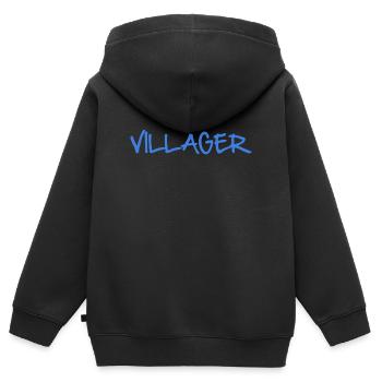 VILLAGER - Kinder Premium Organic Zip Hoodie - Schwarz - Hinten - AI Model Kid Male (0cm)