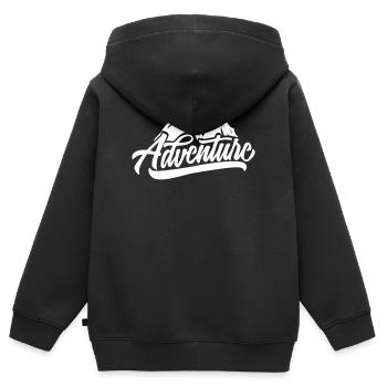 Bergabenteuer Script: Gipfelmotiv - Kinder Premium Organic Zip Hoodie - Schwarz - Hinten - AI Model Kid Male (0cm)