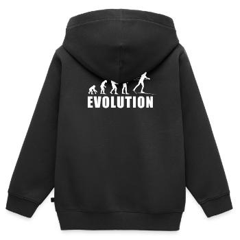 EVOLUTION SKI DE FOND Biathlon Combiné nordique - Sweat Premium à capuche zippé enfant bio - noir - Dos - AI Model Kid Male (0cm)