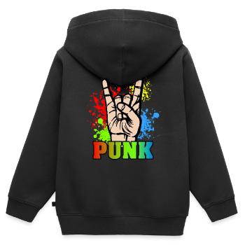 Punk Rock Handzeichen Geschenk Punkrock Fans - Kinder Premium Organic Zip Hoodie - Schwarz - Hinten - AI Model Kid Male (0cm)